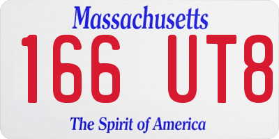 MA license plate 166UT8