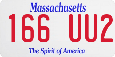MA license plate 166UU2