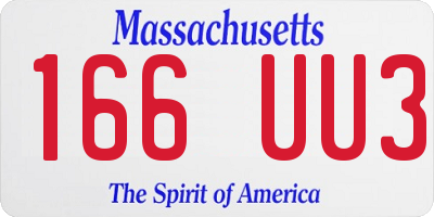 MA license plate 166UU3