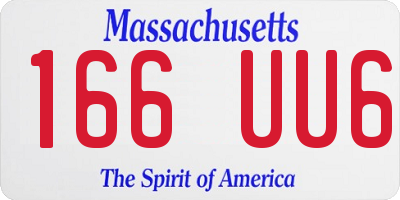 MA license plate 166UU6
