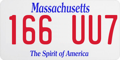 MA license plate 166UU7