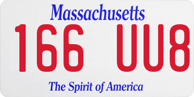 MA license plate 166UU8
