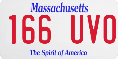 MA license plate 166UV0
