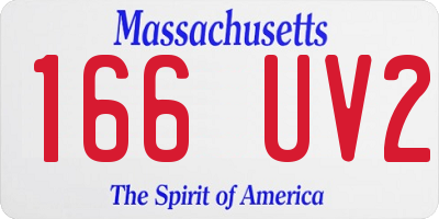 MA license plate 166UV2
