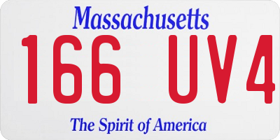 MA license plate 166UV4