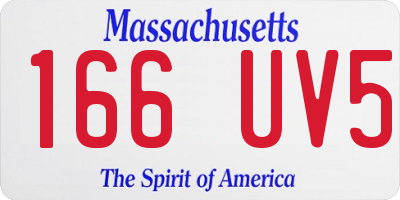 MA license plate 166UV5