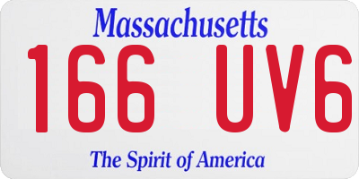 MA license plate 166UV6