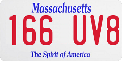 MA license plate 166UV8
