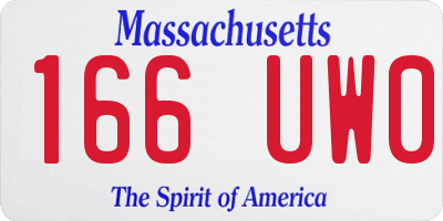 MA license plate 166UW0