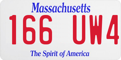 MA license plate 166UW4