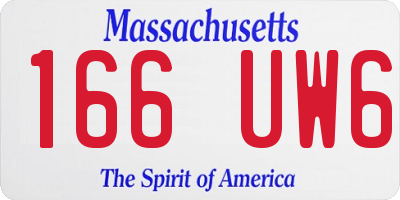 MA license plate 166UW6