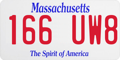 MA license plate 166UW8