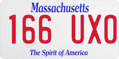 MA license plate 166UX0