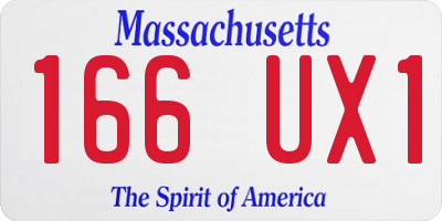 MA license plate 166UX1