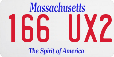 MA license plate 166UX2