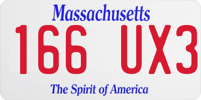 MA license plate 166UX3