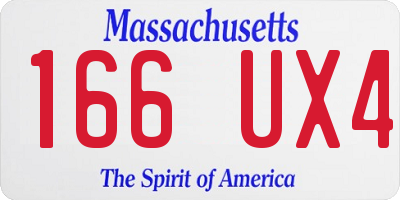 MA license plate 166UX4