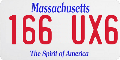 MA license plate 166UX6