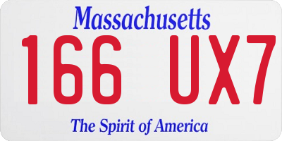 MA license plate 166UX7