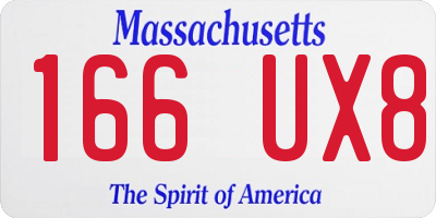 MA license plate 166UX8