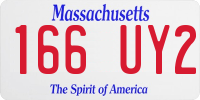 MA license plate 166UY2