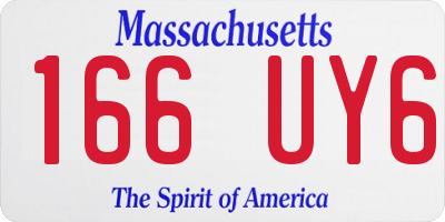 MA license plate 166UY6