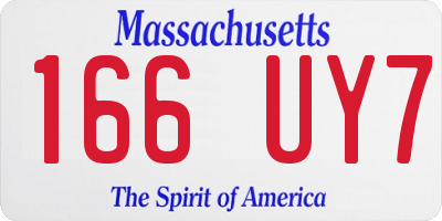 MA license plate 166UY7