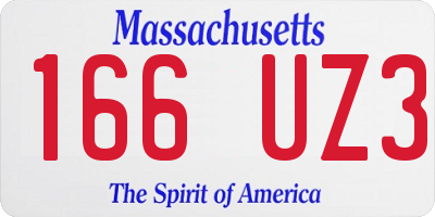 MA license plate 166UZ3