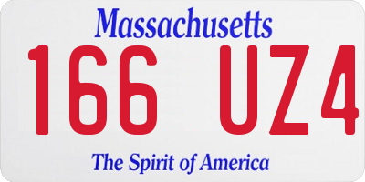 MA license plate 166UZ4