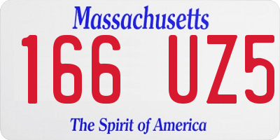 MA license plate 166UZ5