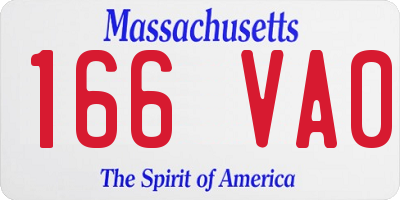 MA license plate 166VA0