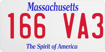 MA license plate 166VA3