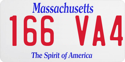MA license plate 166VA4
