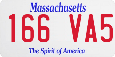 MA license plate 166VA5