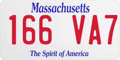MA license plate 166VA7