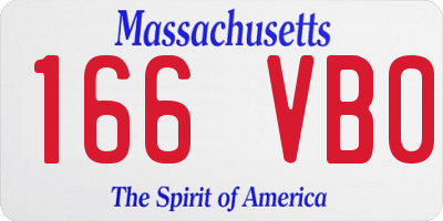 MA license plate 166VB0