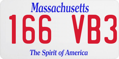 MA license plate 166VB3