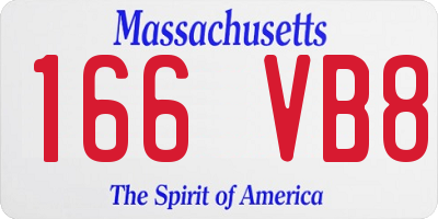 MA license plate 166VB8