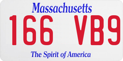 MA license plate 166VB9