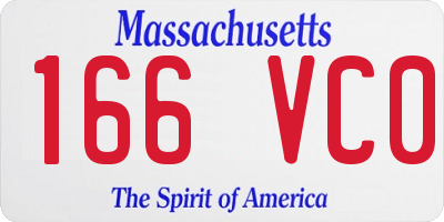 MA license plate 166VC0