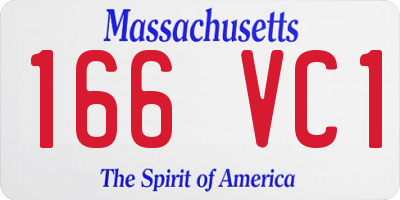MA license plate 166VC1
