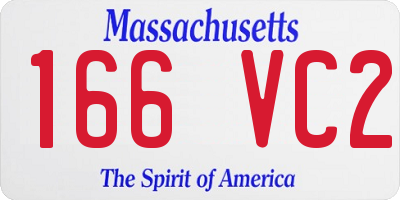 MA license plate 166VC2