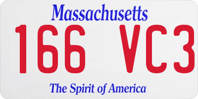 MA license plate 166VC3