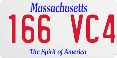 MA license plate 166VC4