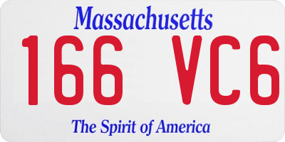 MA license plate 166VC6