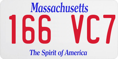 MA license plate 166VC7