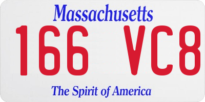 MA license plate 166VC8