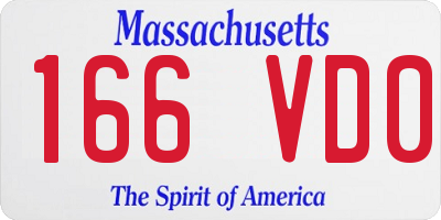 MA license plate 166VD0