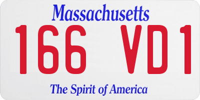 MA license plate 166VD1