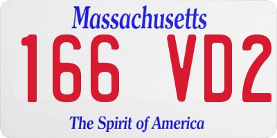 MA license plate 166VD2